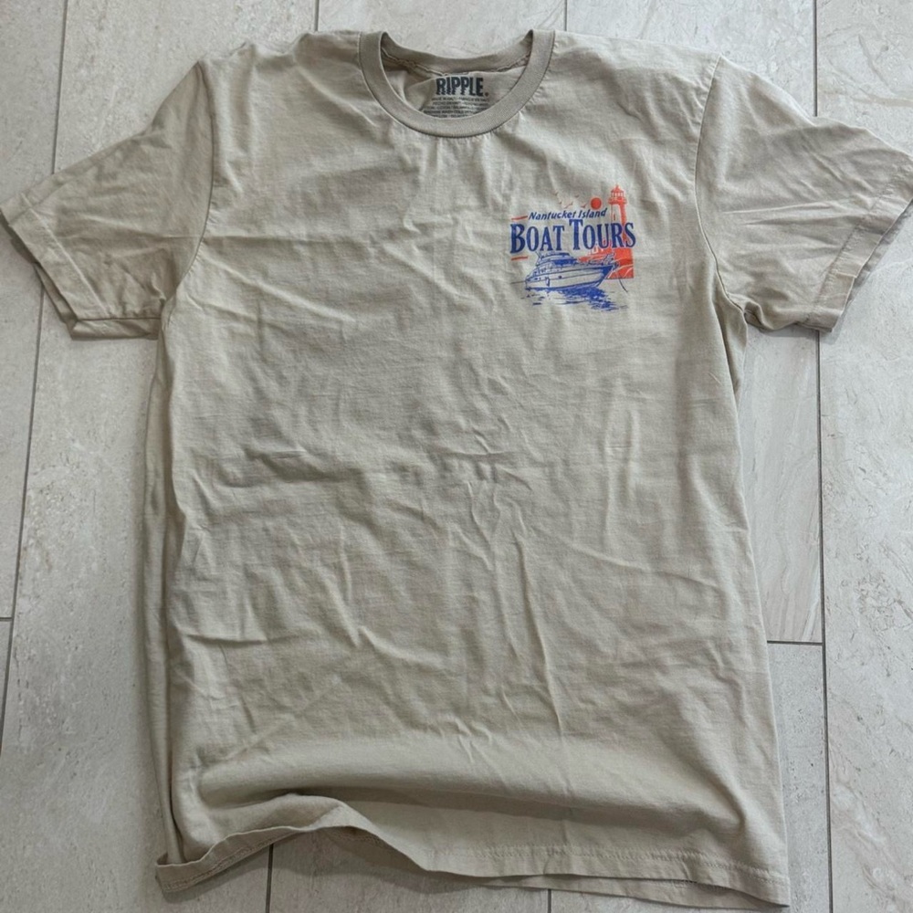 Ripple Beige Graphic T-Shirt
